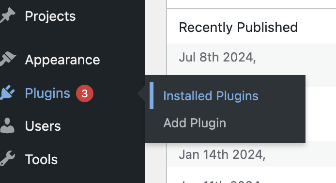 wordpress installed plugins