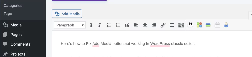 How to Fix Add Media Button Not Working in WordPress